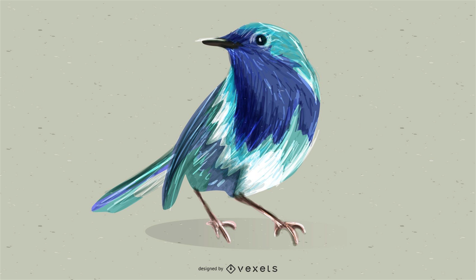 Free Vector Character Little Blue Bird