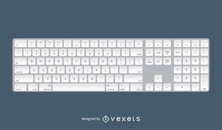 Apple Keyboard 3D Design Vector Download