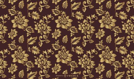 Goldene Blumen Vintage Musterkunst