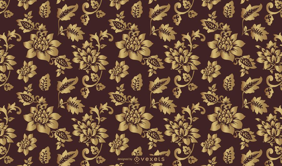 Arte floral de oro del modelo del vintage Arte floral de oro del modelo del vintage