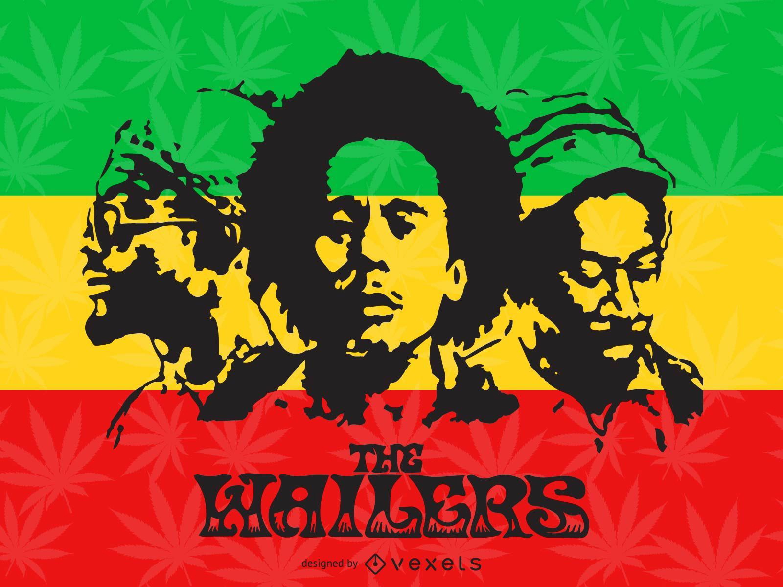 design de ilustração de reggae jamaicano