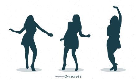 46 Mädchen tanzen Silhouetten