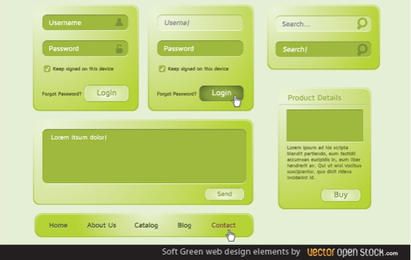 Soft Green Web Design Elements Soft Green Web Design Elements