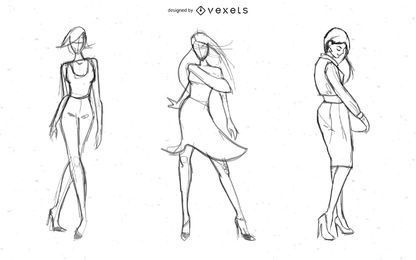 Hot Lady Models Vector Hot Lady Models Vector