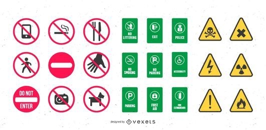 Vector Healthy and Safety Signs