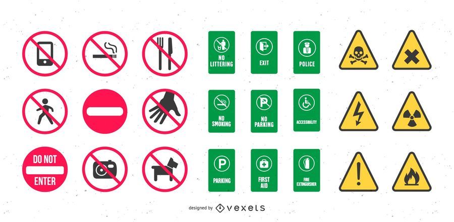 Vector Healthy and Safety Signs Vector Healthy and Safety Signs