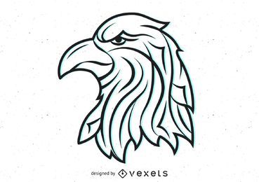 Vector cabeza de águila tribal
