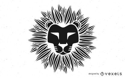 Cabeça de Leão Tribal Preto e Branco
