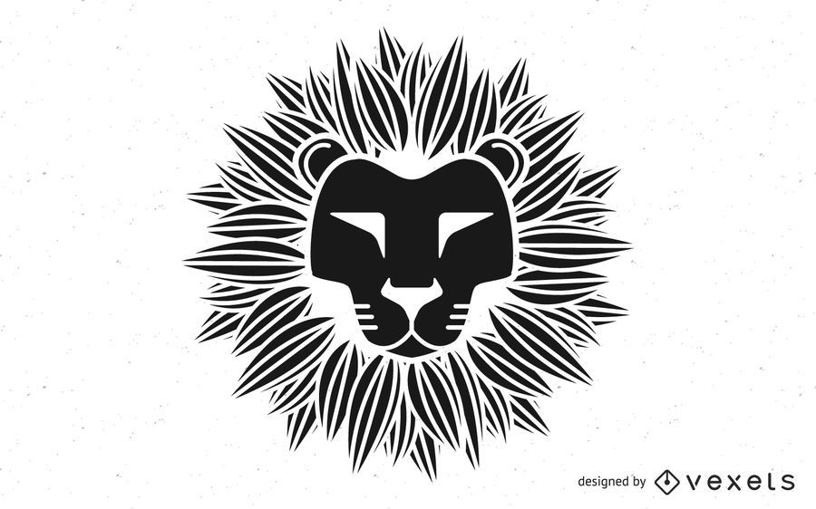 Black & White Tribal Lion Head Black & White Tribal Lion Head