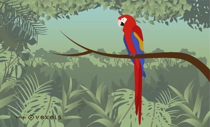 Pássaro Guacamaya Artístico Vectorial