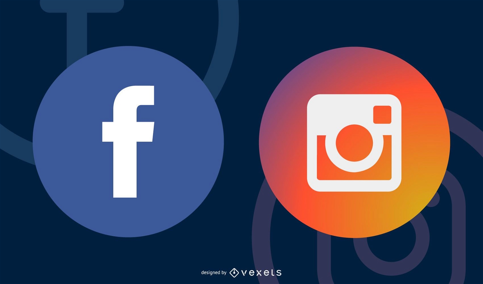 Pacote de ícones de mídia social arredondados coloridos