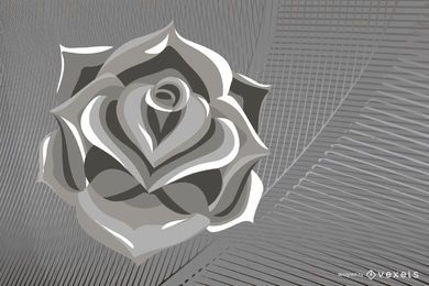 Vector de rosa metálico