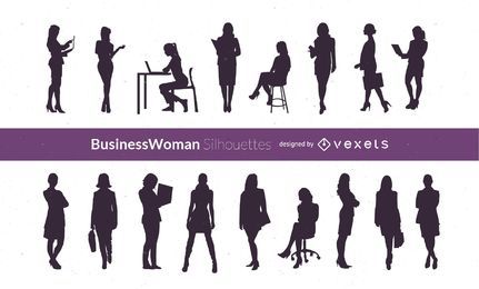 Silueta vector mujeres empresarias