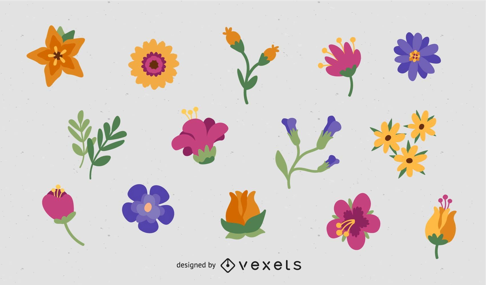 Vector de varias flores