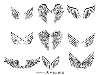 Sketchy Wings Pack Vector
