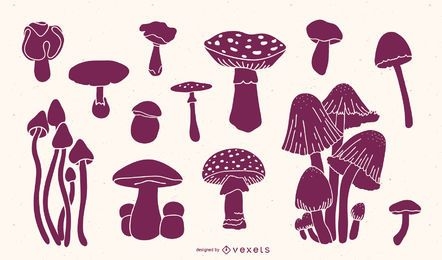 Mushroom silhouettes pack