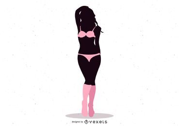 Vector de silueta de strippers calientes