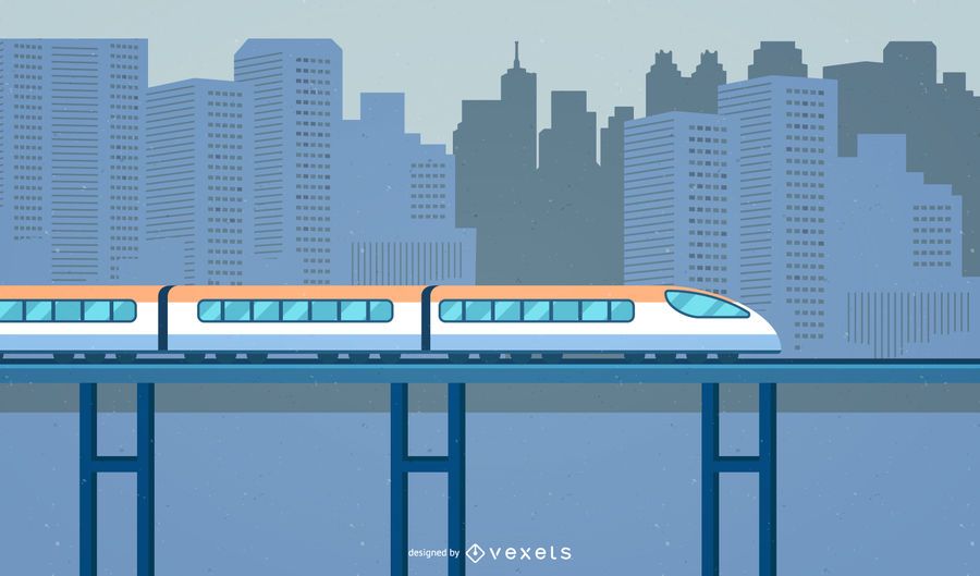 Tren de la ciudad de alto detalle Tren de la ciudad de alto detalle