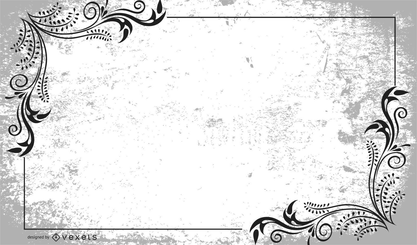 Grungy Swirl Floral Frame Layout