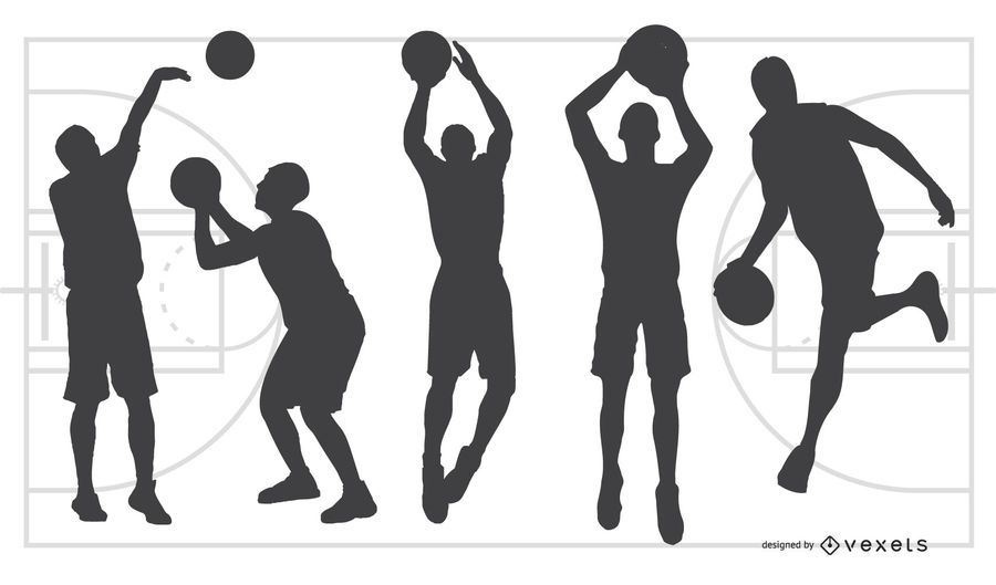 Silhouette Basketball Game Silhouette Basketball Game