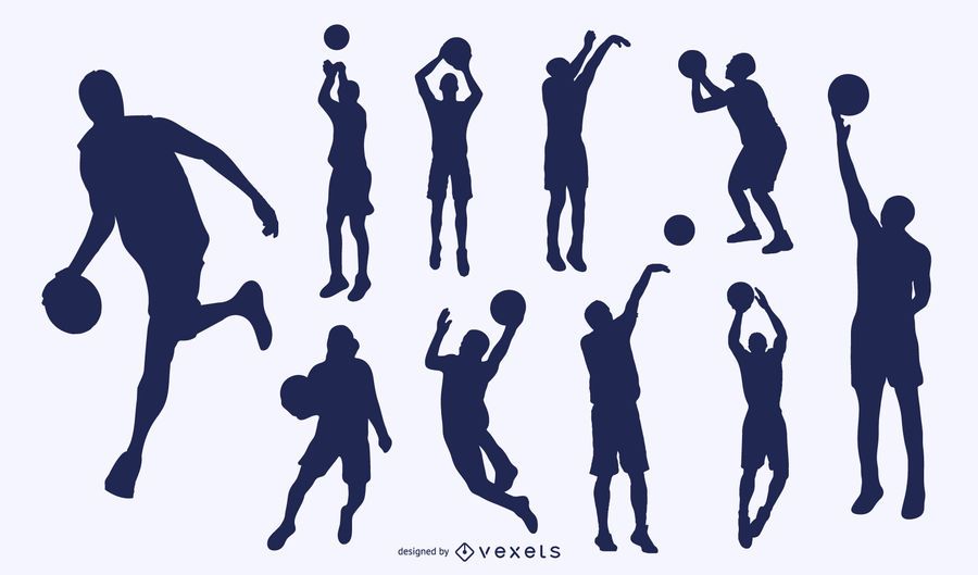 Silhouette Basketball Game Silhouette Basketball Game