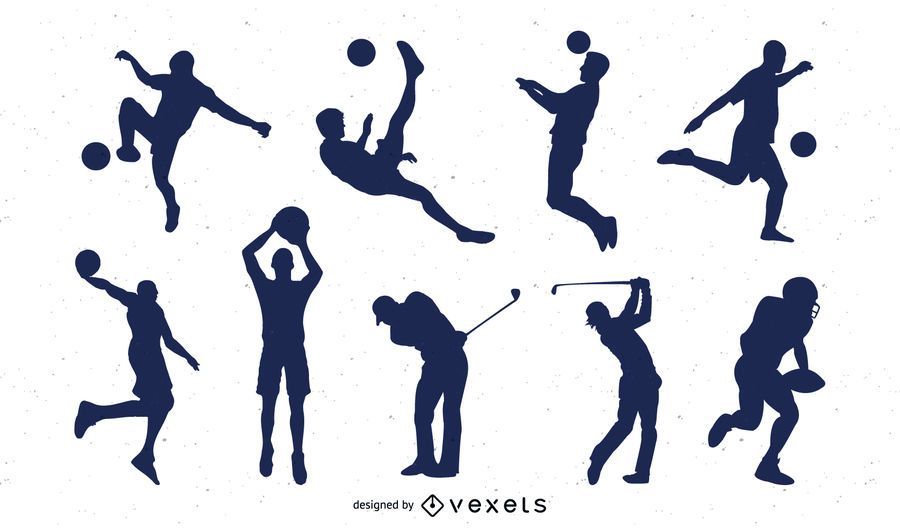 Sports Player Silhouette Collection Sports Player Silhouette Collection