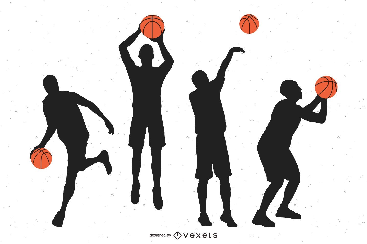 Spieler die mit Basketball spielen