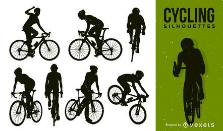 Pacote de bicicleta silhueta
