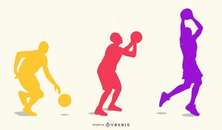 Silueta de movimiento de juego de baloncesto