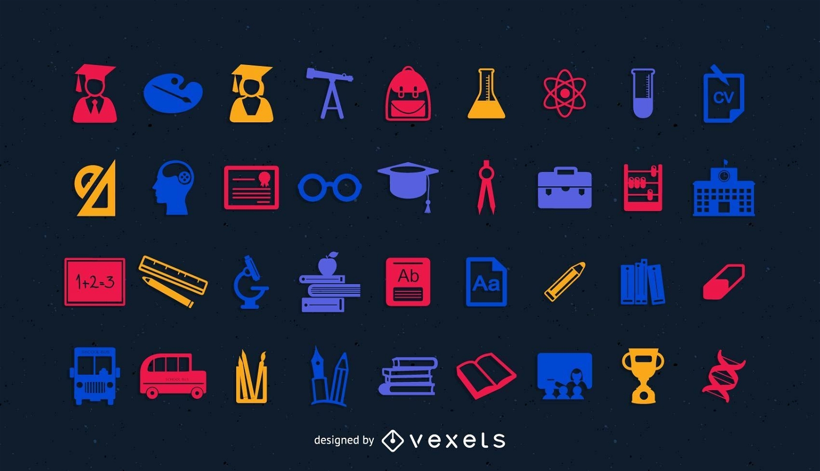 Paquete de iconos de educación y ciencia