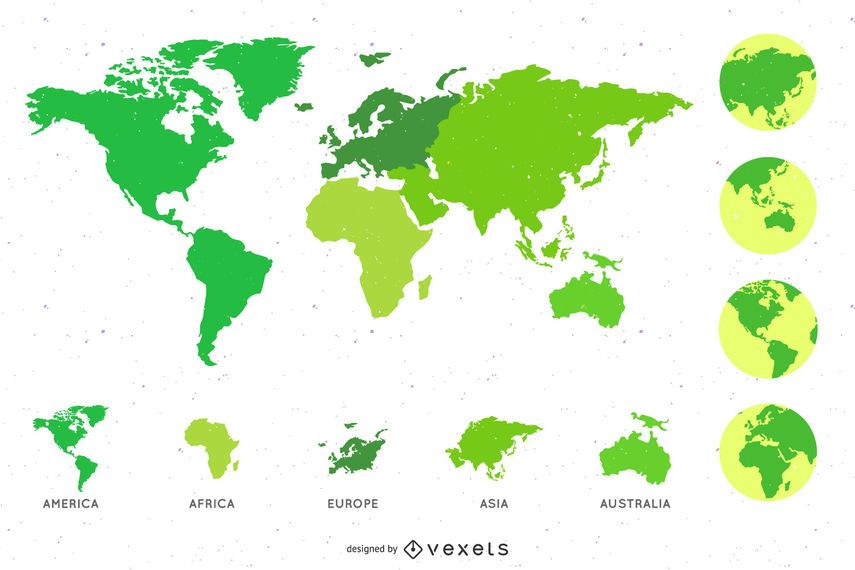 Paquete de globo con mapa alrededor Paquete de globo con mapa alrededor