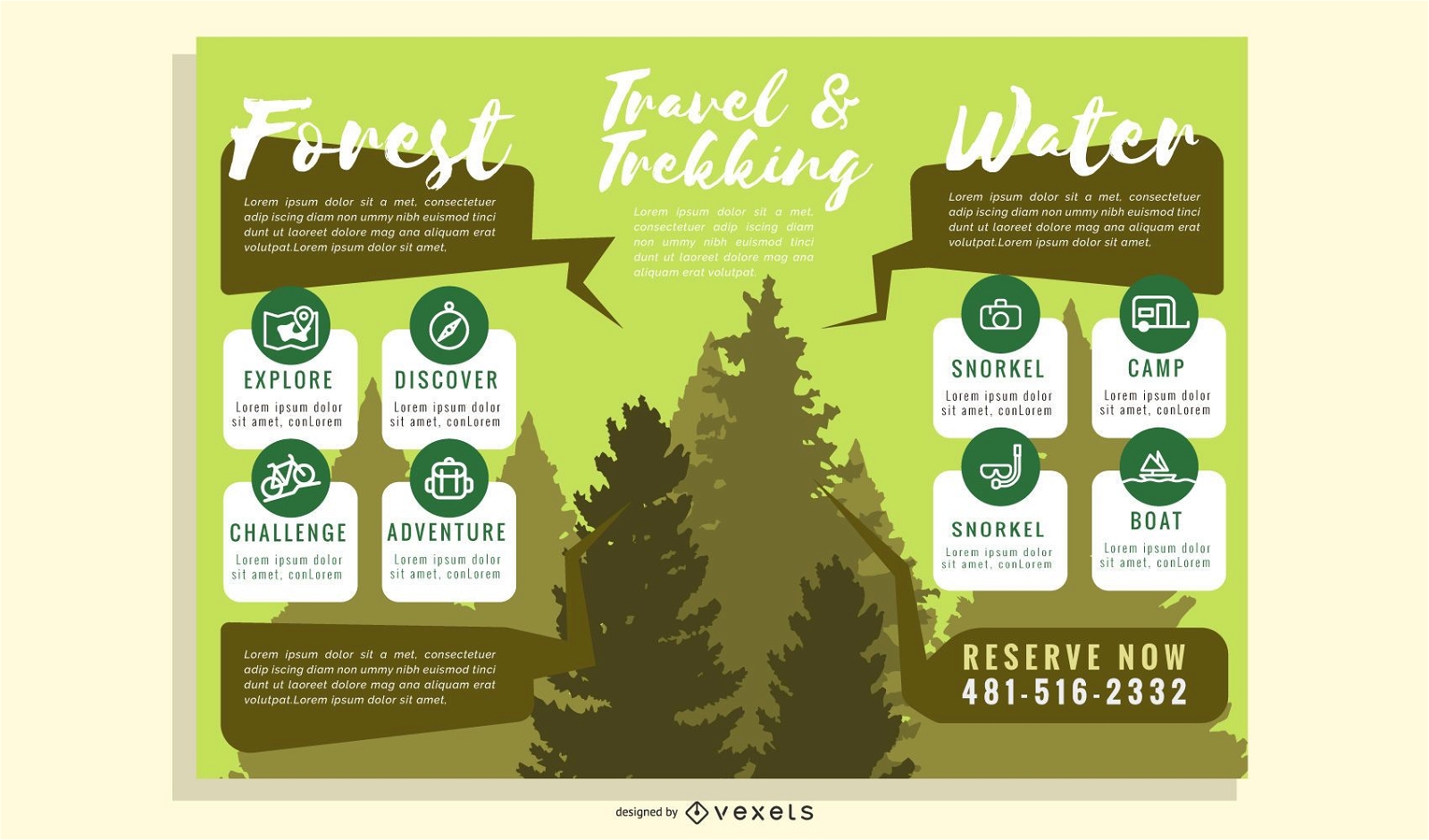 Brochure Template with Nature Objects