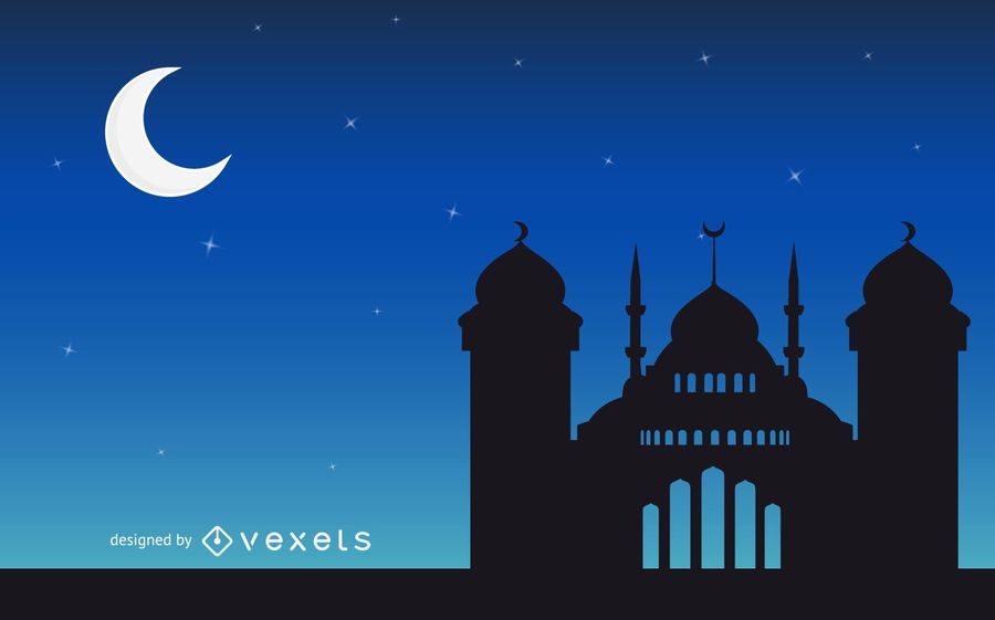 Islamic Greetings with Mosque Islamic Greetings with Mosque