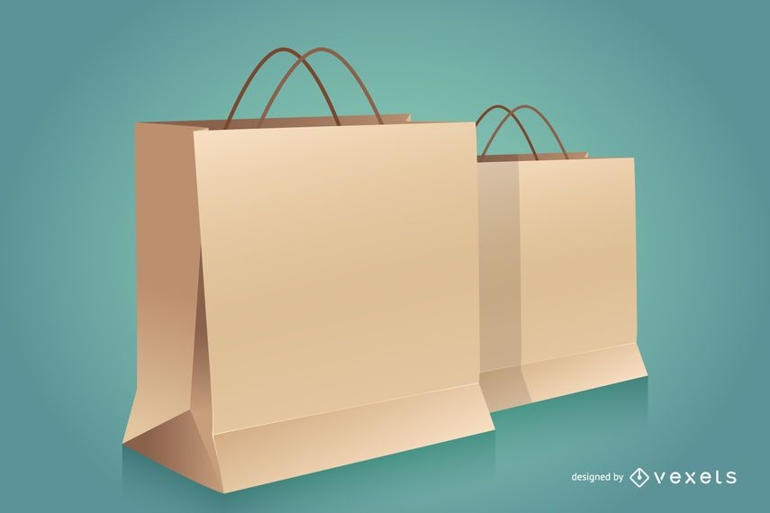 Paper Shopping Bags Mockup - Vector download