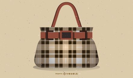 Checkered Handbag Illustration Design Checkered Handbag Illustration Design