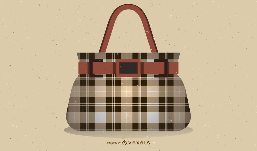Checkered Handbag Illustration Design Checkered Handbag Illustration Design