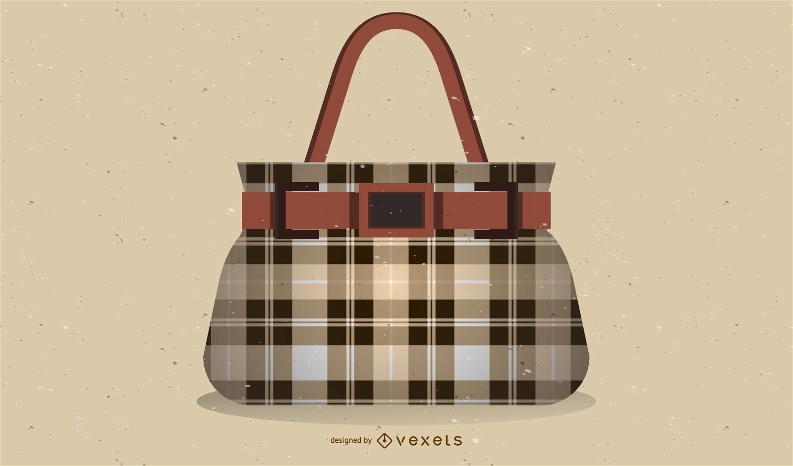 Checkered Handbag Illustration Design