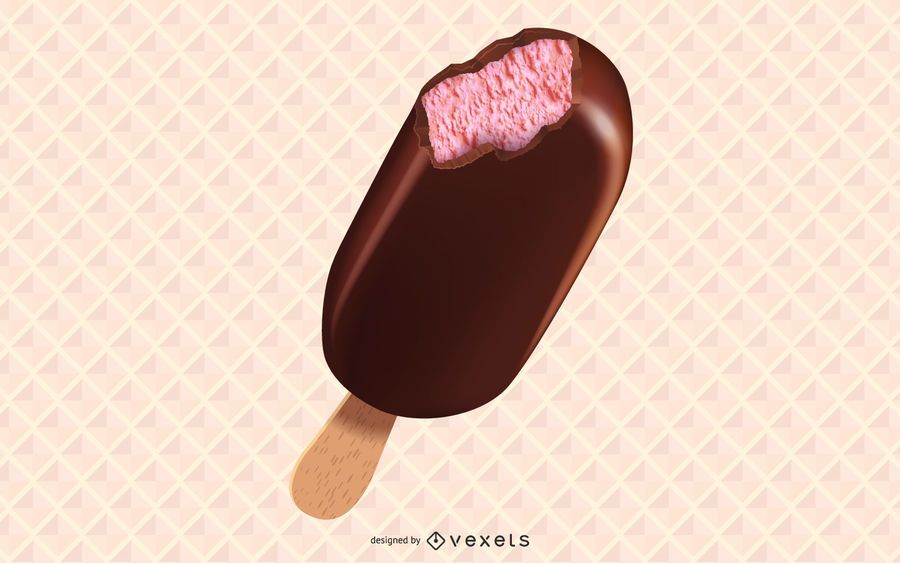 Ice-cream Bar Bitten Slightly Ice-cream Bar Bitten Slightly