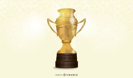 Trofeo de oro realista 3D Trofeo de oro realista 3D