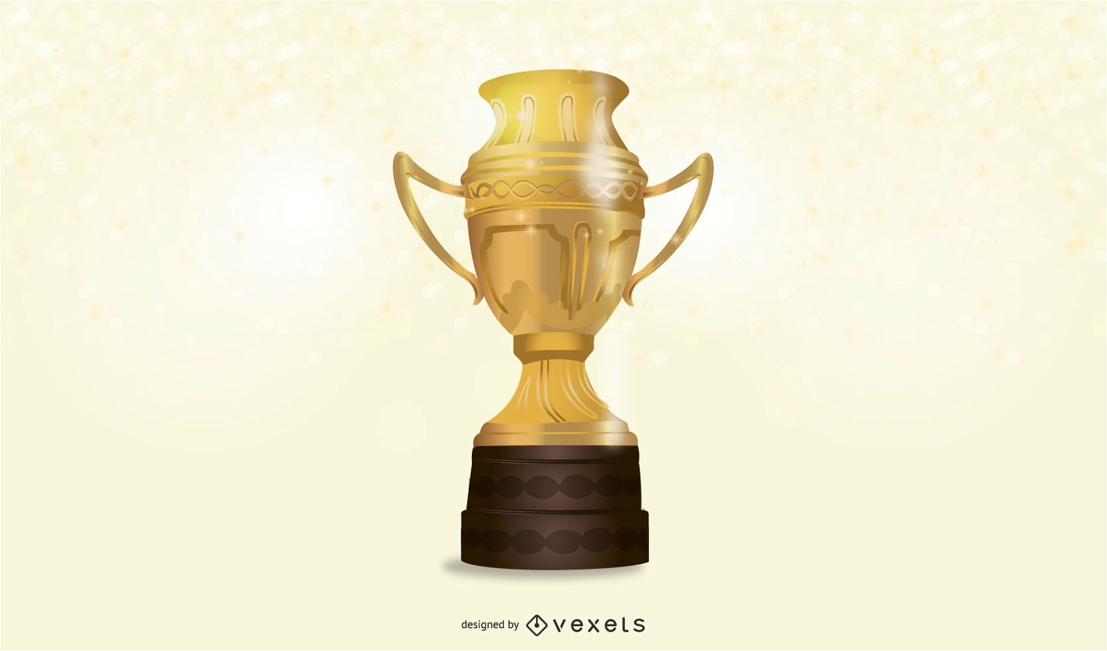 3D Realistic Gold Trophy