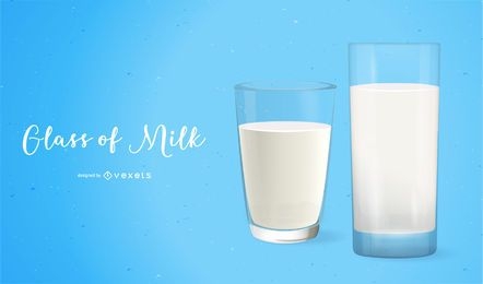 Vaso de leche hiperreal