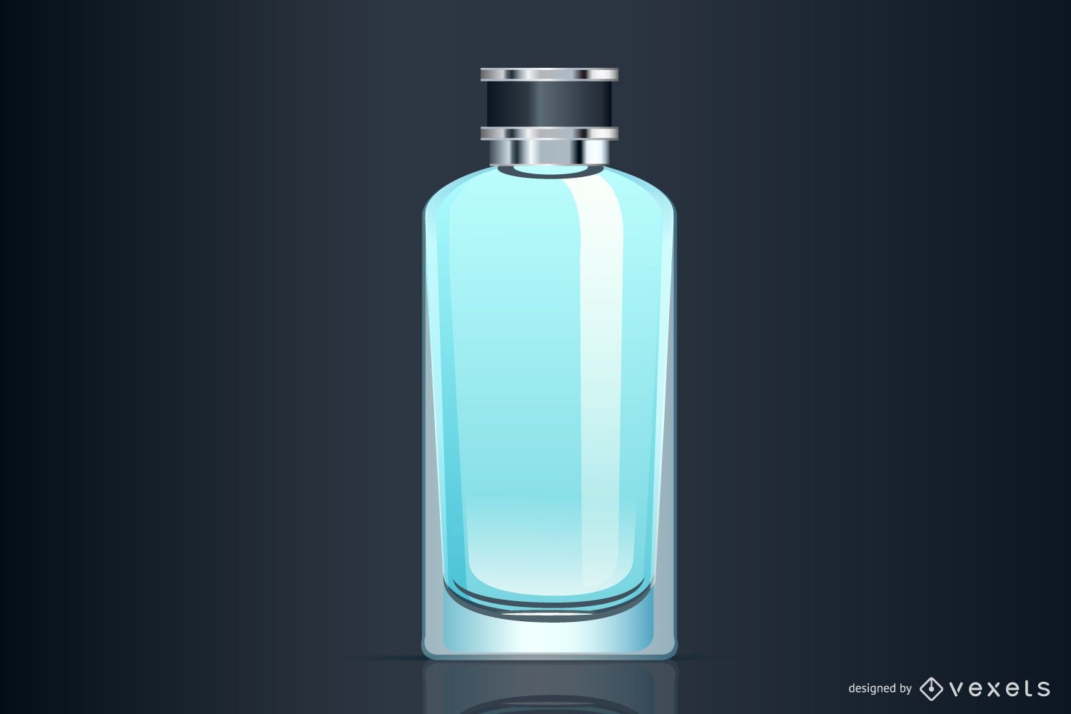 Design de frasco de perfume azul