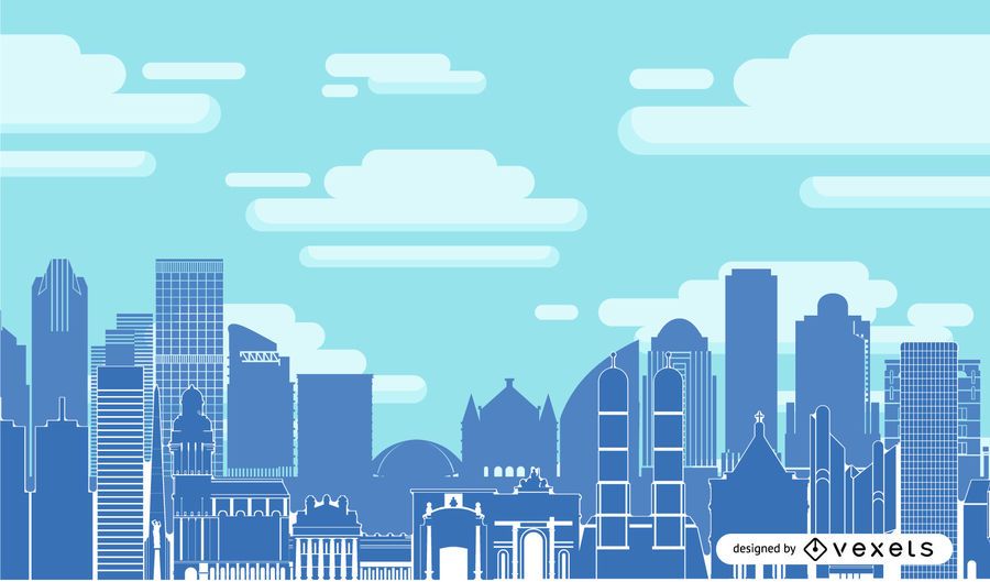 Blue City with High Rise Building Blue City with High Rise Building