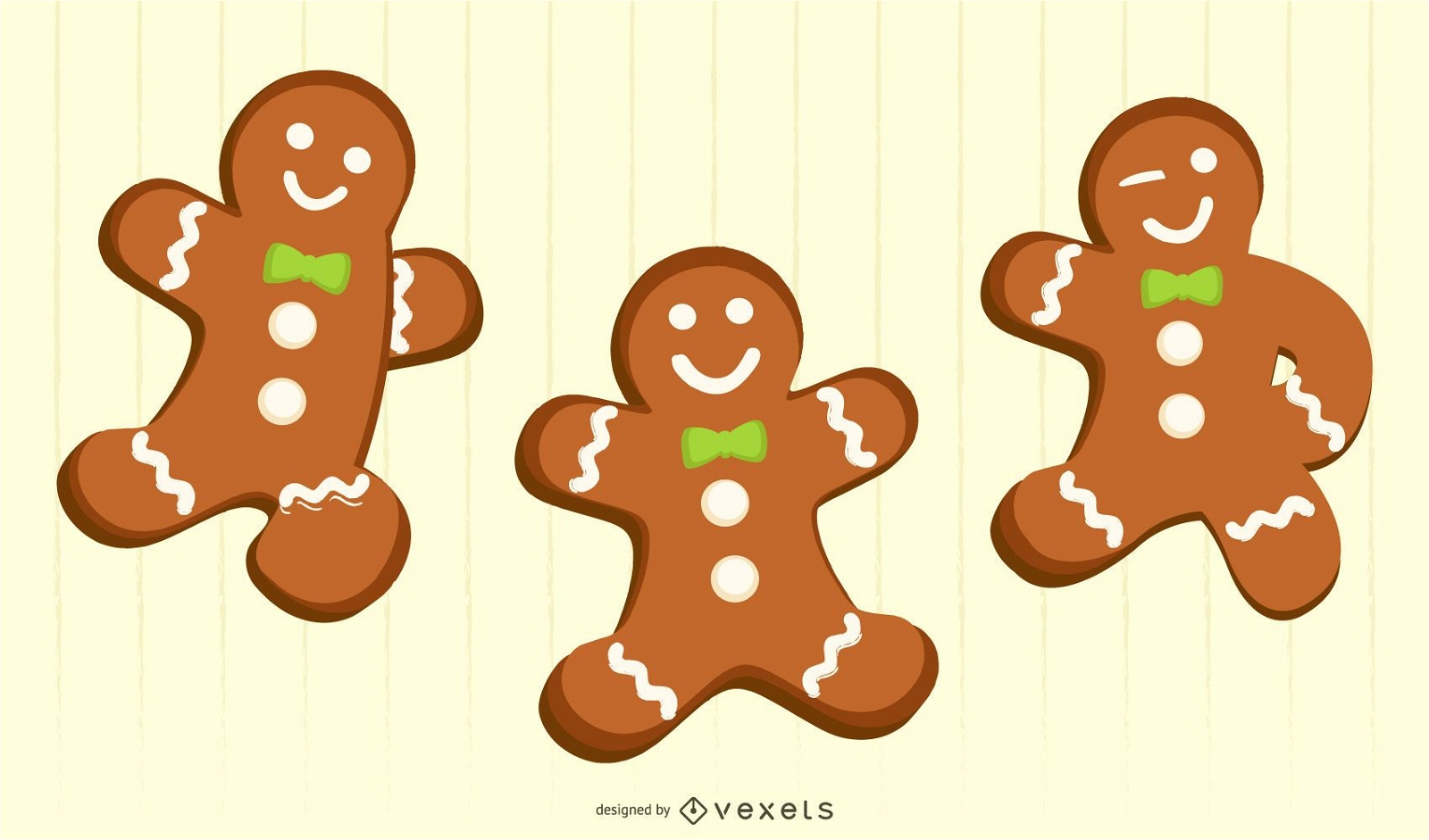 three gingerbread men for christmas cards / koekmannen voor kerstkaarten 