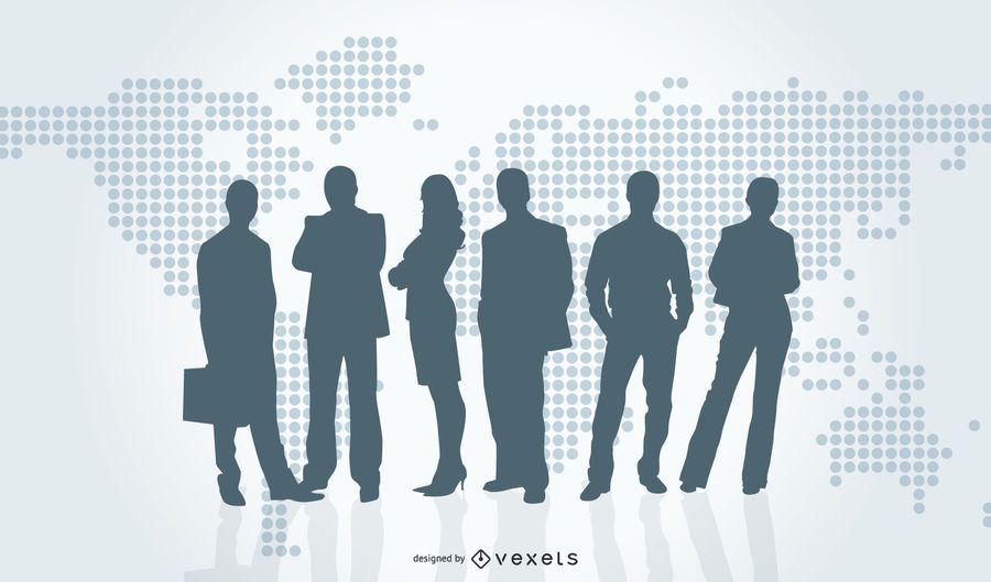 Peoples with World Map Behind Peoples with World Map Behind