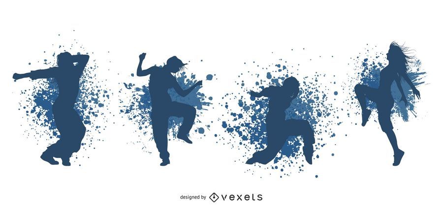 Grungy Silhouette Dancing People Grungy Silhouette Dancing People