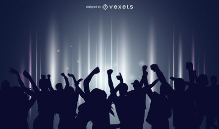 Fiesta de silueta de tema musical