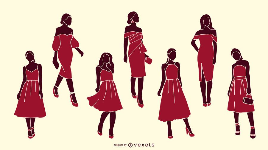 Fashionable Woman Silhouette Pack Fashionable Woman Silhouette Pack