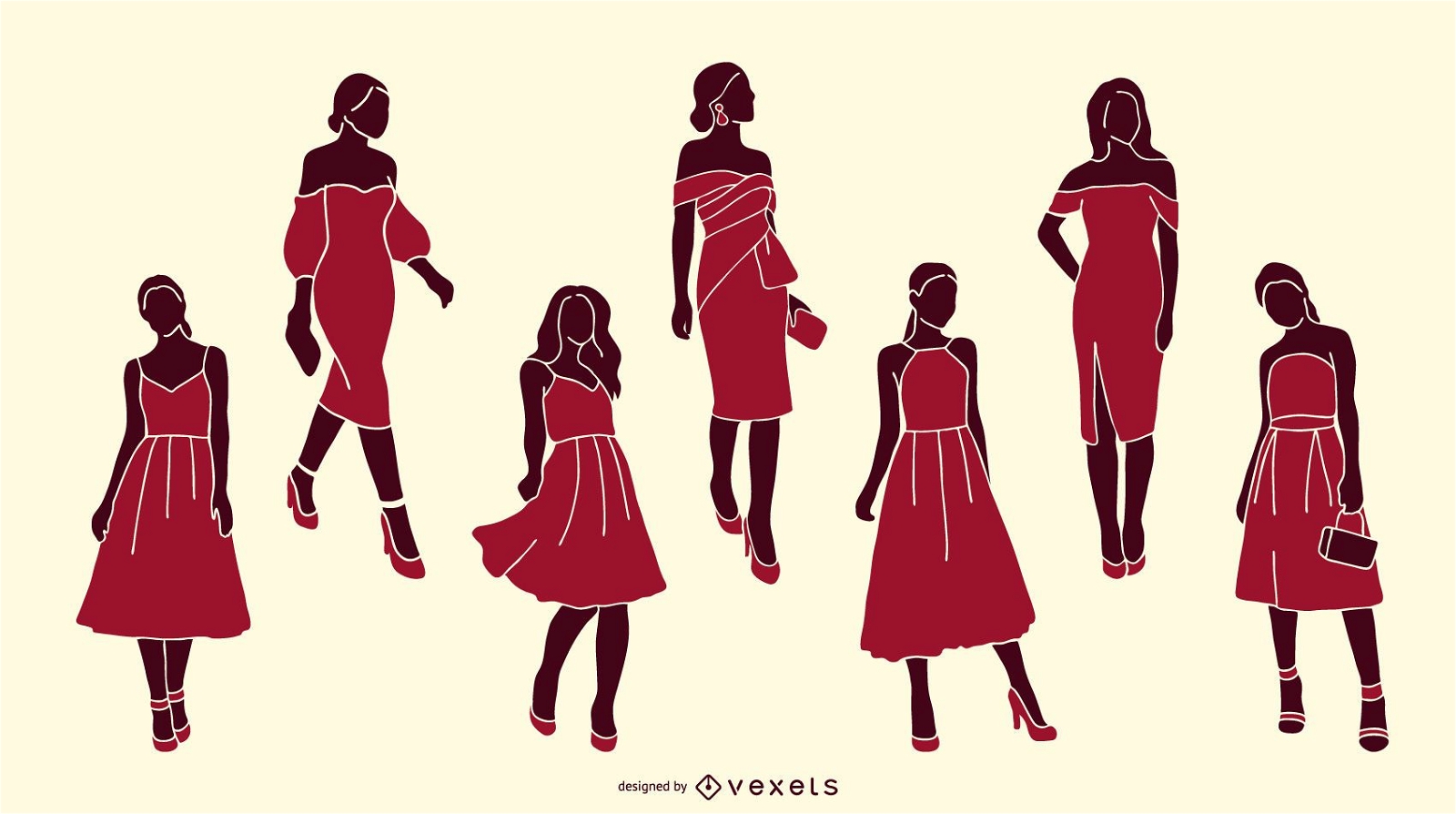 Fashionable Woman Silhouette Pack