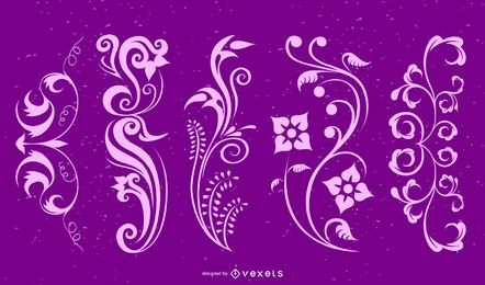 Pacote de elementos de design floral